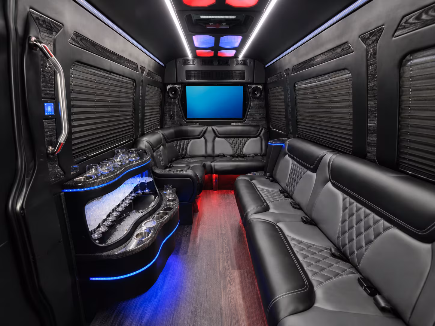pomona 30 passenger party bus inside